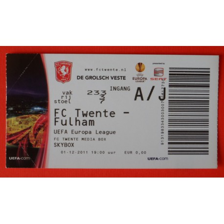Wedstrijdkaartje EL Twente-Fulham 2011